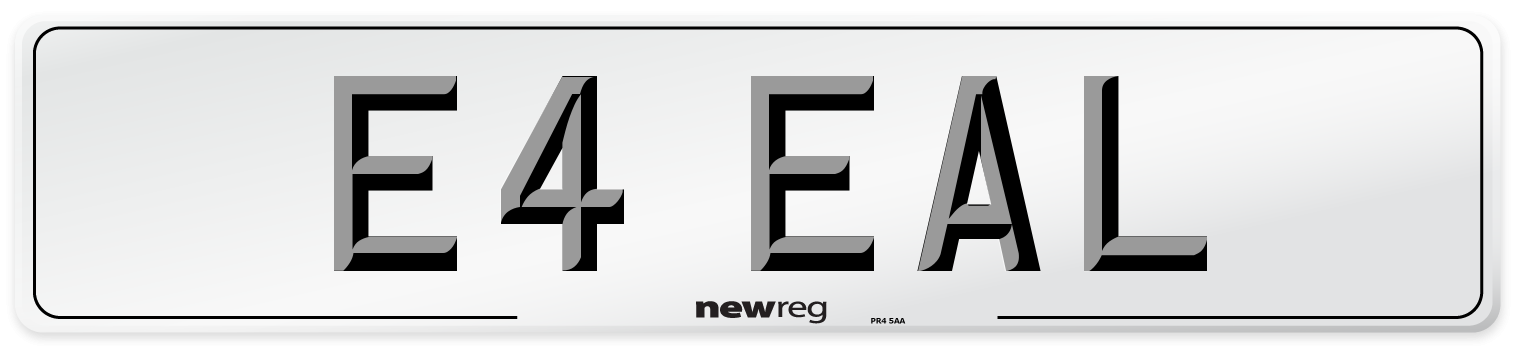 E4 EAL Front Number Plate