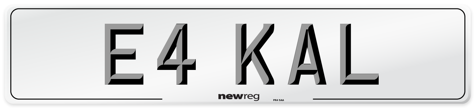 E4 KAL Front Number Plate