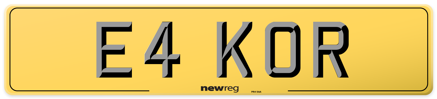E4 KOR Rear Number Plate