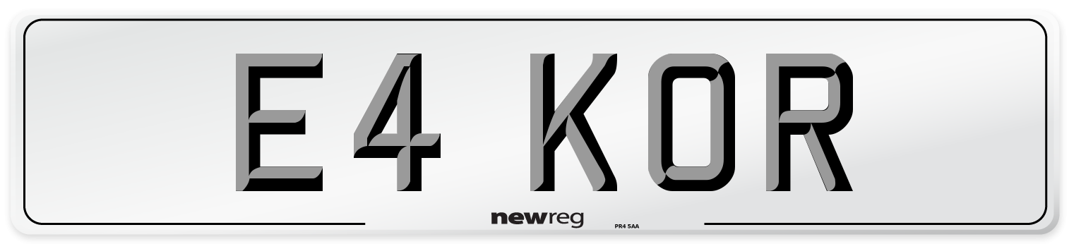 E4 KOR Front Number Plate