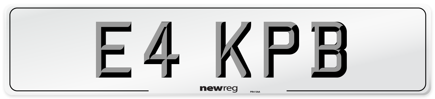 E4 KPB Front Number Plate
