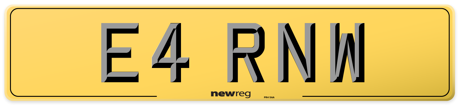 E4 RNW Rear Number Plate