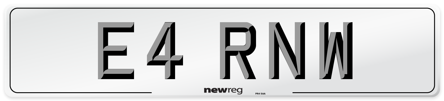 E4 RNW Front Number Plate