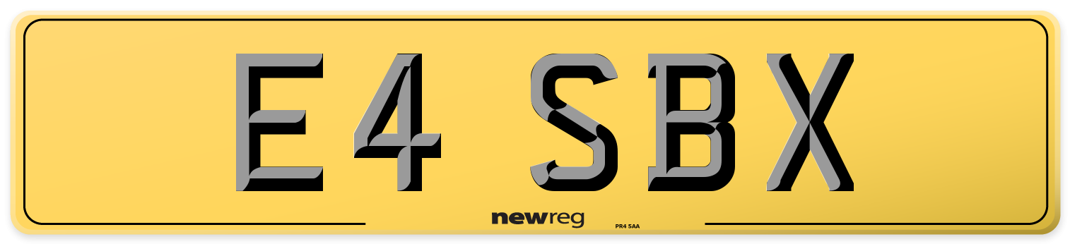 E4 SBX Rear Number Plate