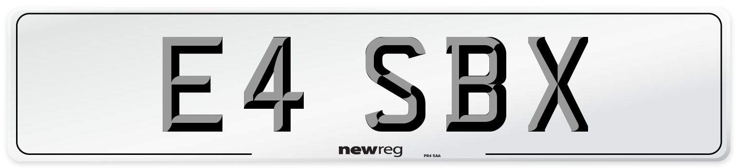 E4 SBX Front Number Plate