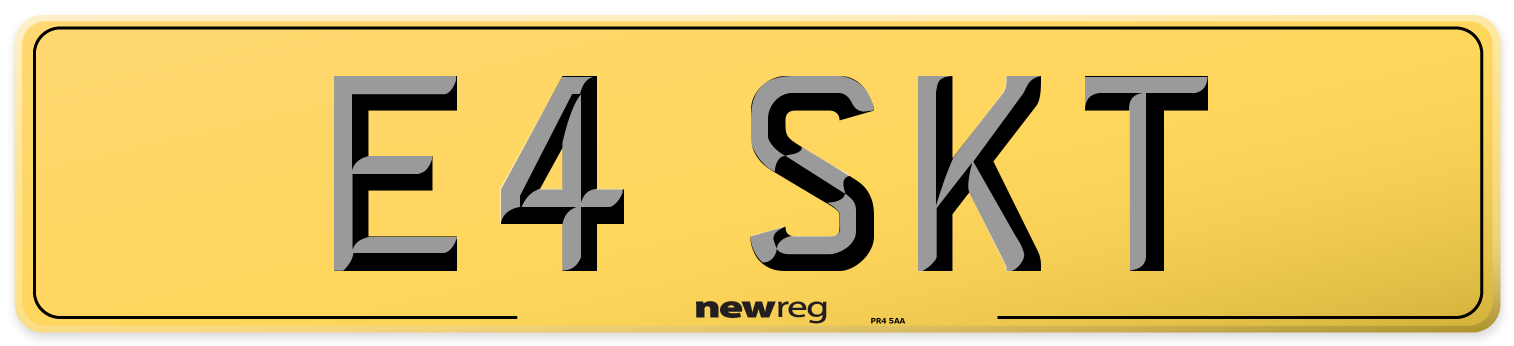 E4 SKT Rear Number Plate