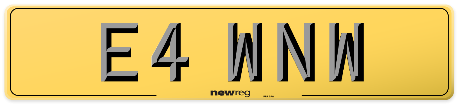 E4 WNW Rear Number Plate