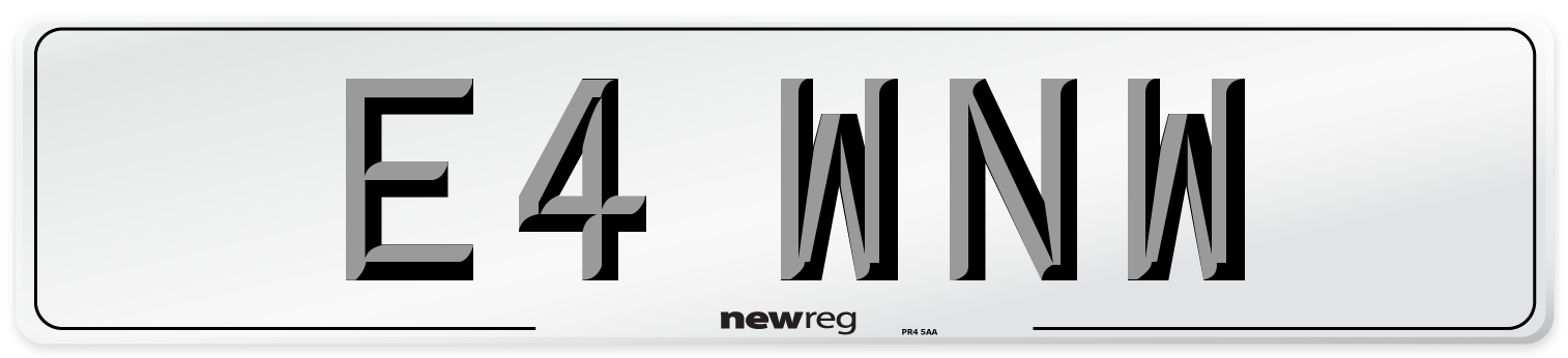 E4 WNW Front Number Plate