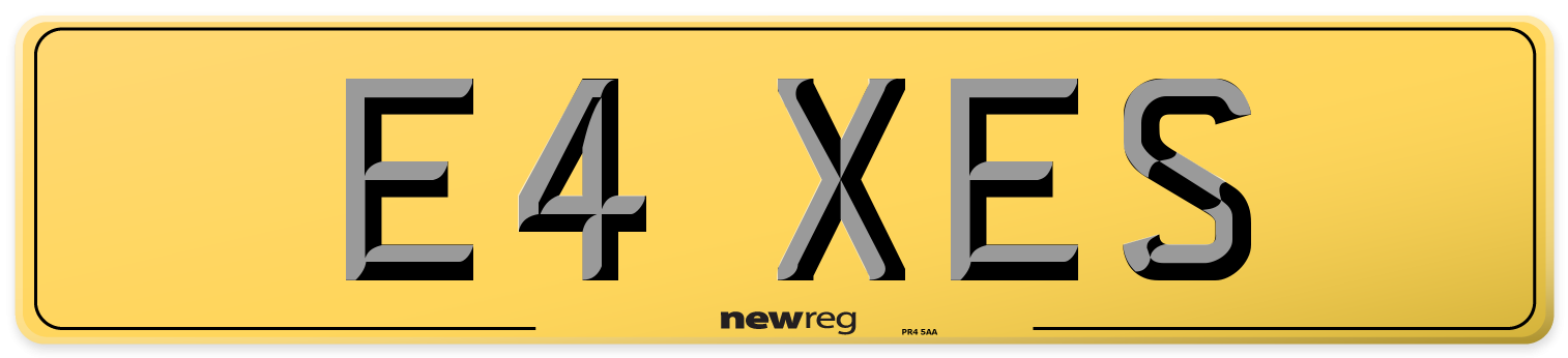 E4 XES Rear Number Plate