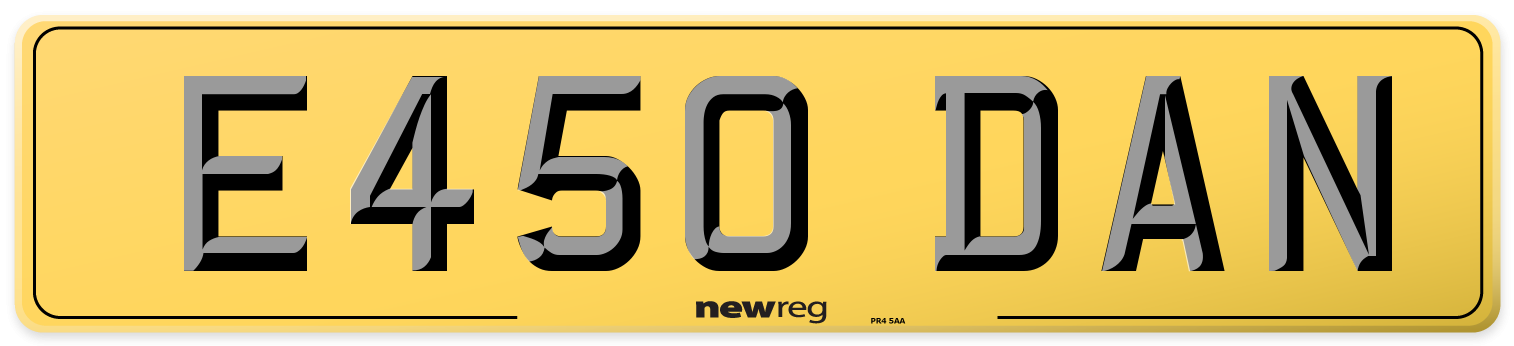 E450 DAN Rear Number Plate
