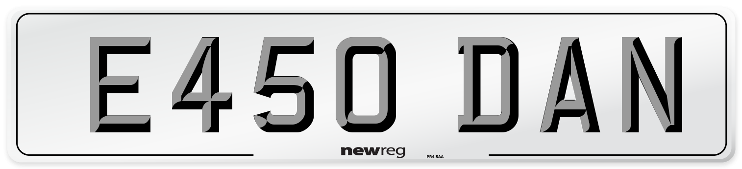 E450 DAN Front Number Plate
