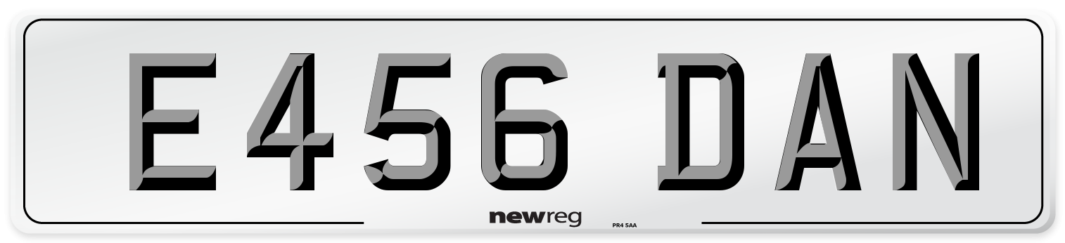 E456 DAN Front Number Plate