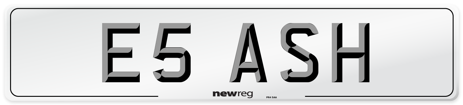 E5 ASH Front Number Plate