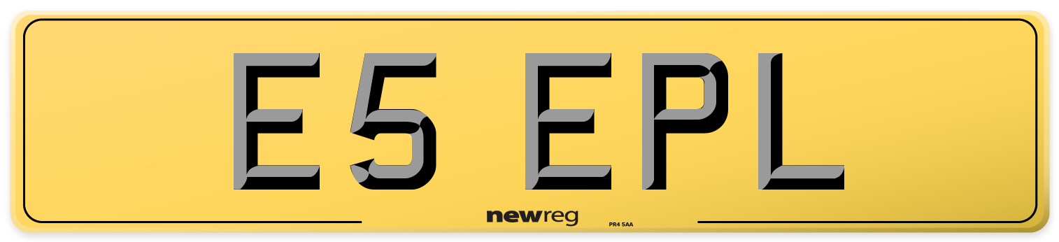 E5 EPL Rear Number Plate