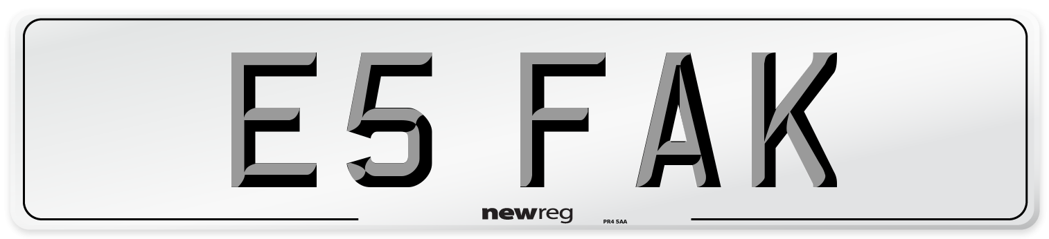 E5 FAK Front Number Plate