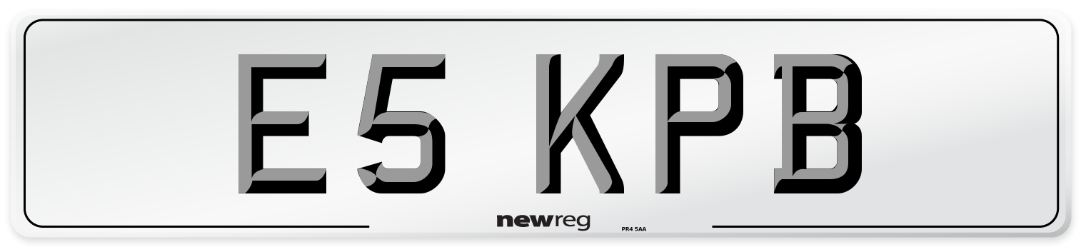 E5 KPB Front Number Plate