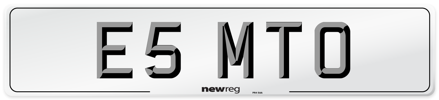 E5 MTO Front Number Plate