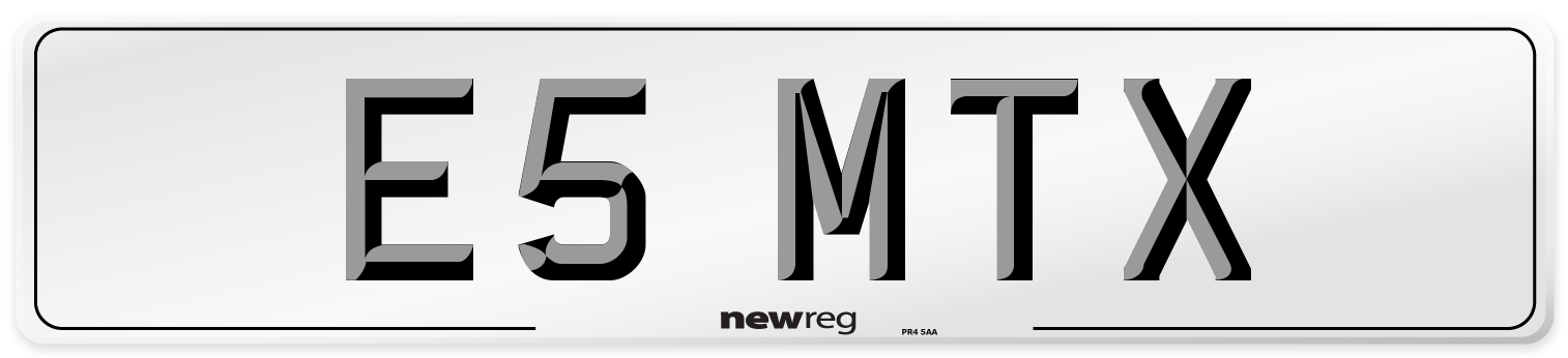 E5 MTX Front Number Plate