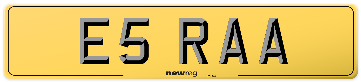 E5 RAA Rear Number Plate