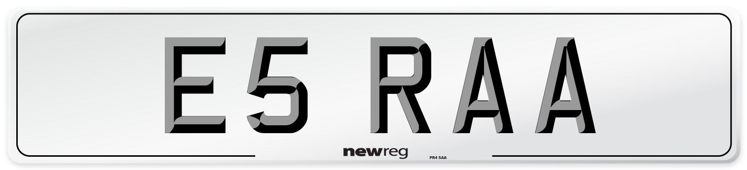 E5 RAA Front Number Plate
