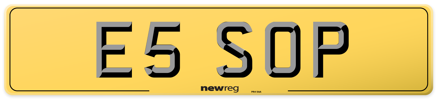 E5 SOP Rear Number Plate
