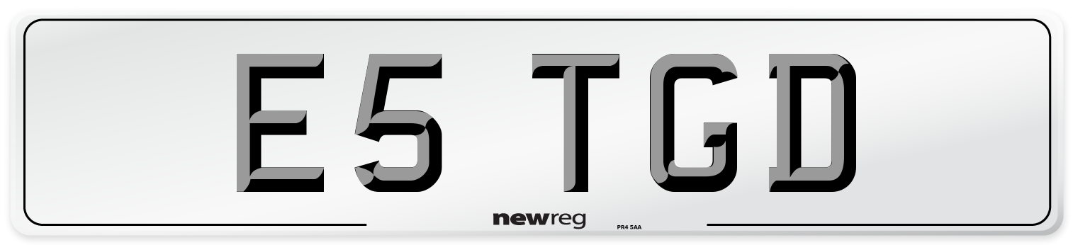 E5 TGD Front Number Plate