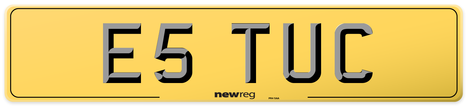 E5 TUC Rear Number Plate