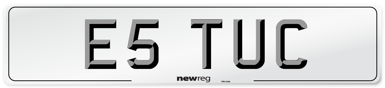 E5 TUC Front Number Plate