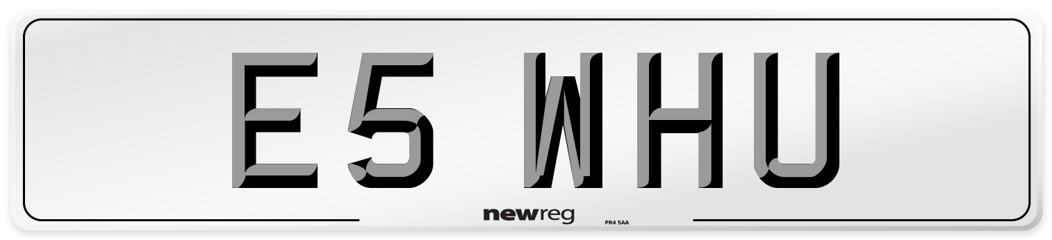 E5 WHU Front Number Plate