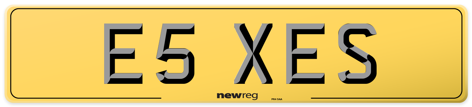 E5 XES Rear Number Plate
