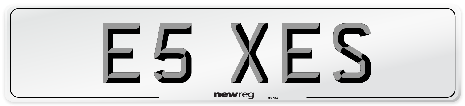 E5 XES Front Number Plate