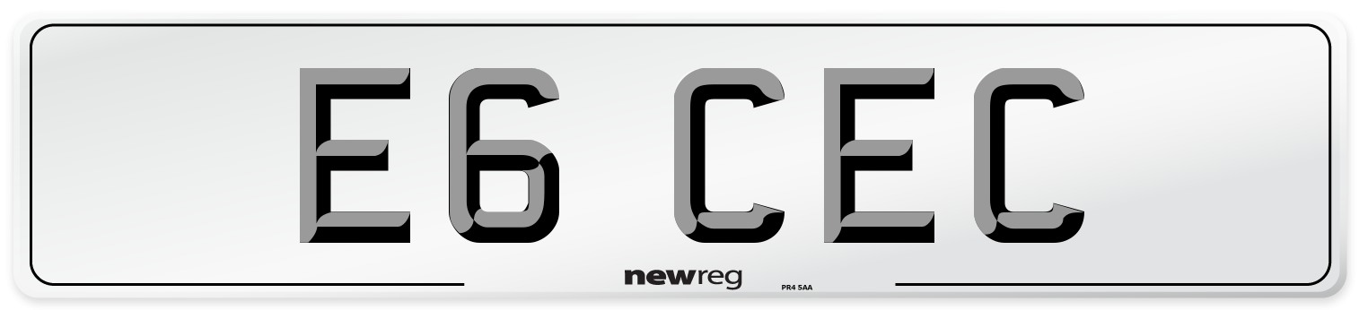 E6 CEC Front Number Plate