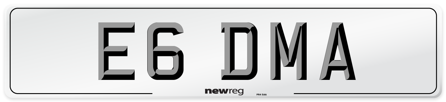 E6 DMA Front Number Plate