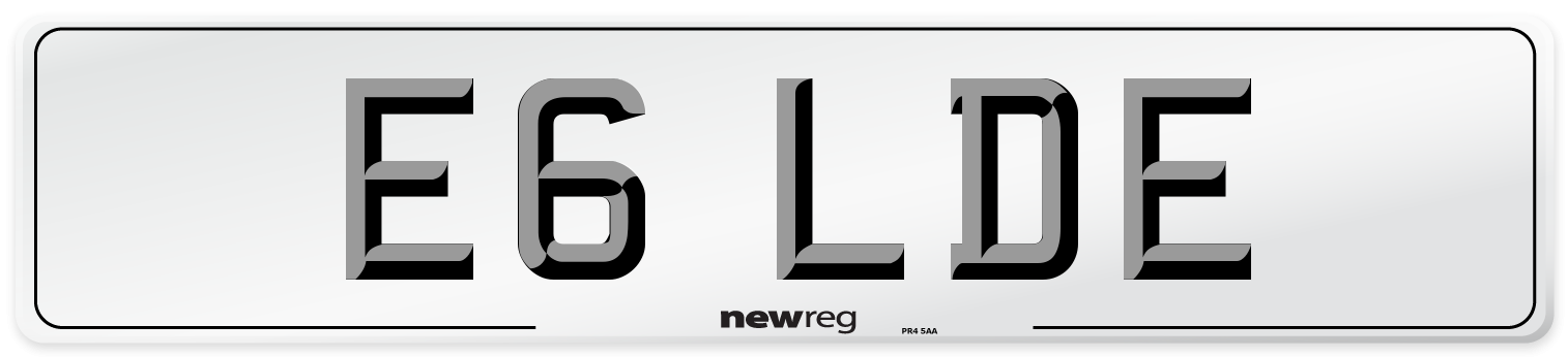 E6 LDE Front Number Plate