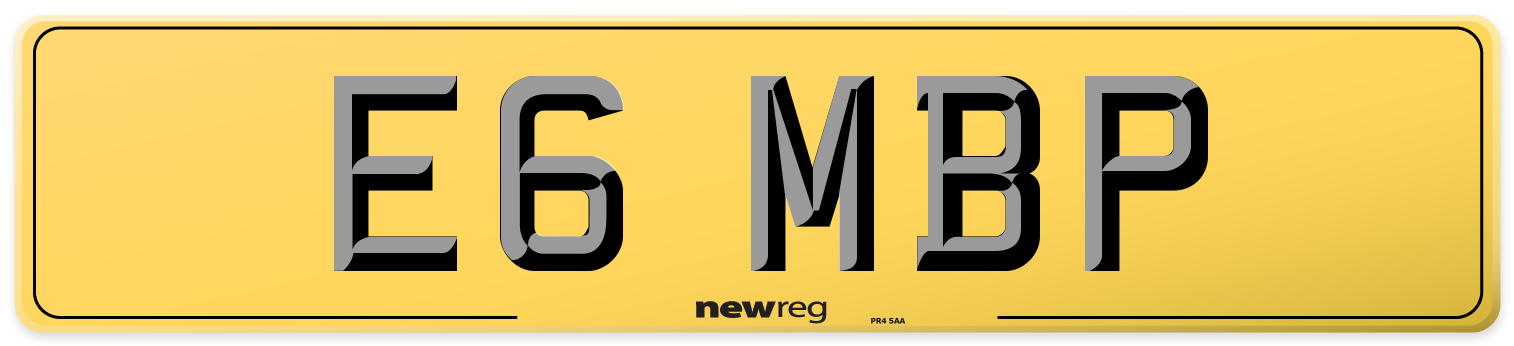 E6 MBP Rear Number Plate