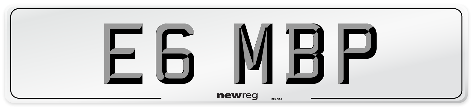 E6 MBP Front Number Plate