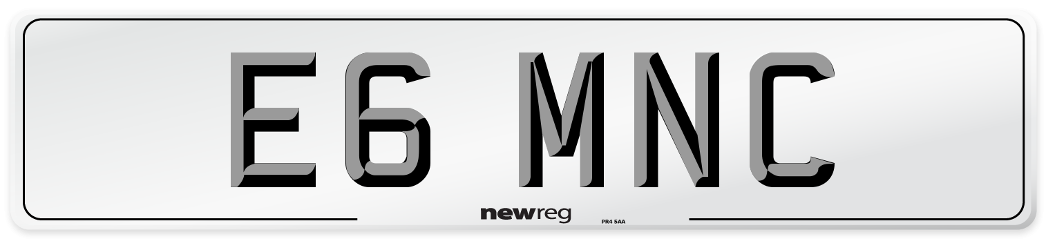 E6 MNC Front Number Plate