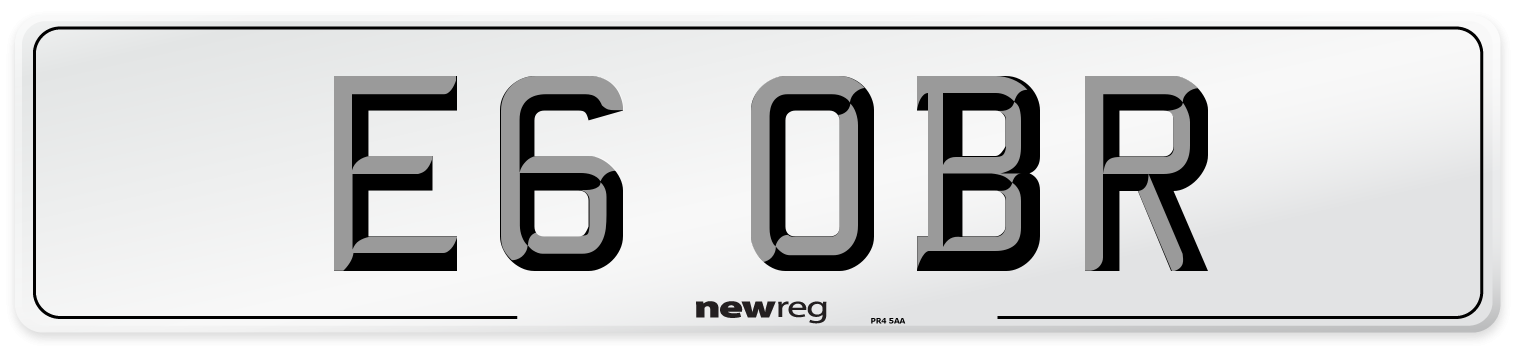 E6 OBR Front Number Plate