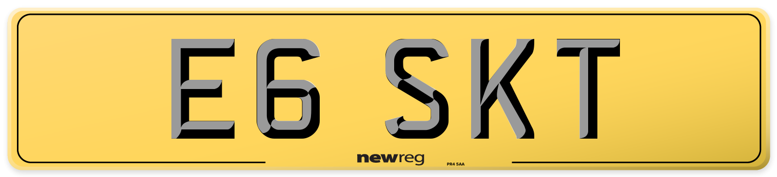 E6 SKT Rear Number Plate