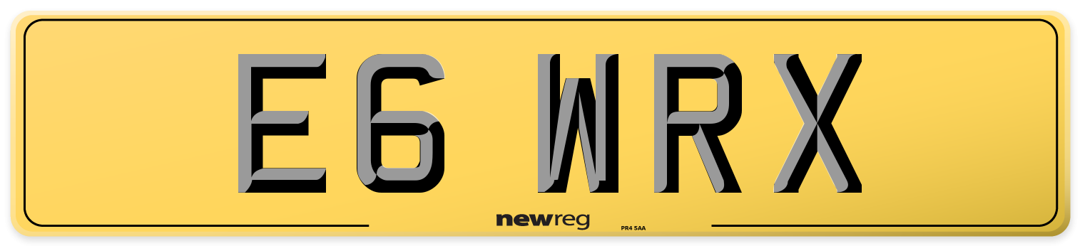 E6 WRX Rear Number Plate
