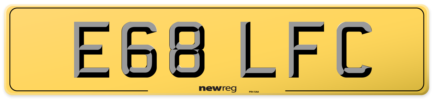 E68 LFC Rear Number Plate
