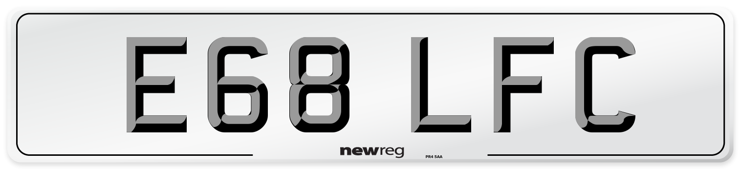 E68 LFC Front Number Plate
