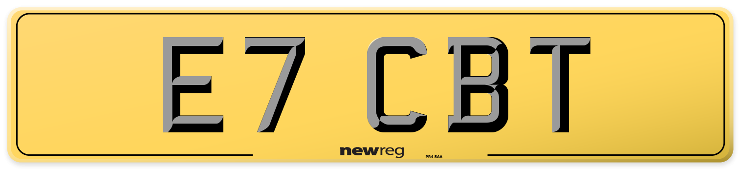 E7 CBT Rear Number Plate