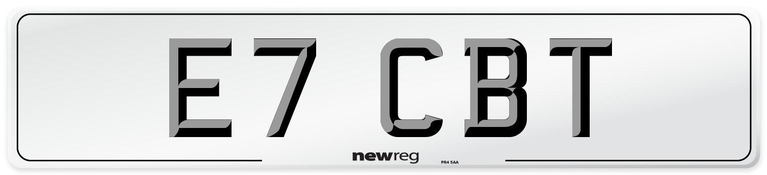 E7 CBT Front Number Plate