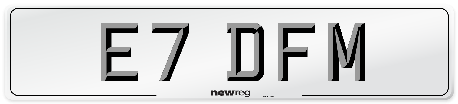 E7 DFM Front Number Plate