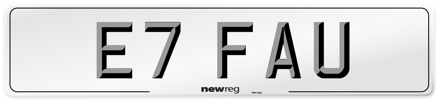 E7 FAU Front Number Plate