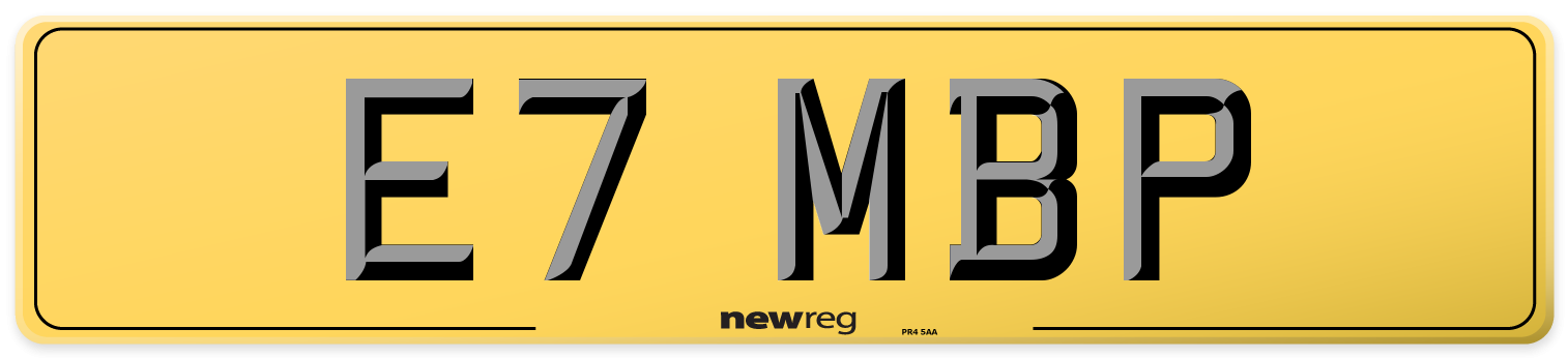 E7 MBP Rear Number Plate