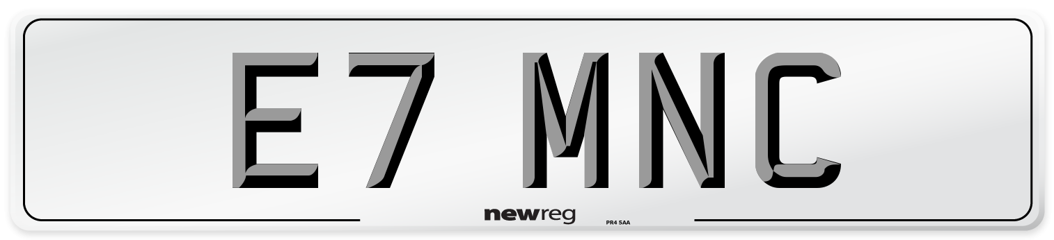 E7 MNC Front Number Plate