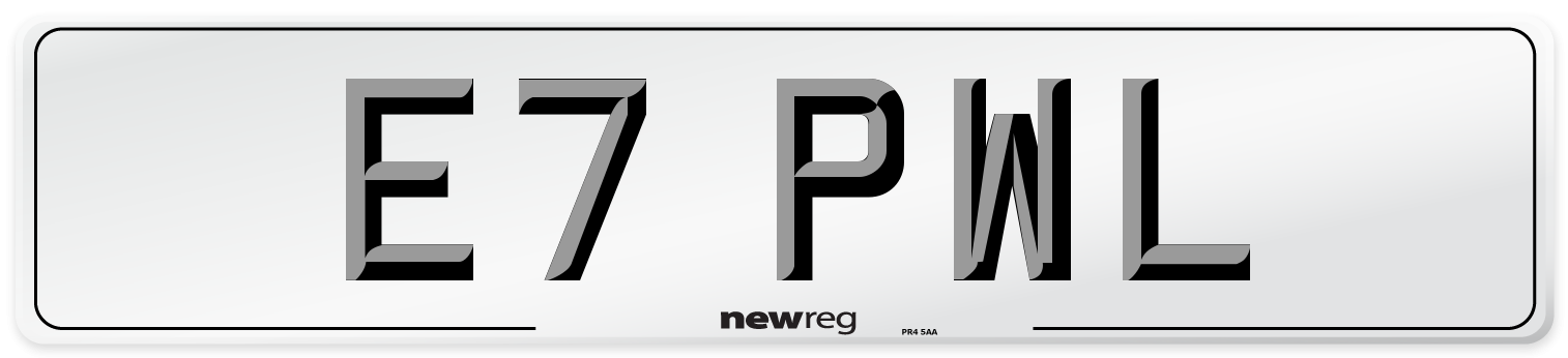 E7 PWL Front Number Plate