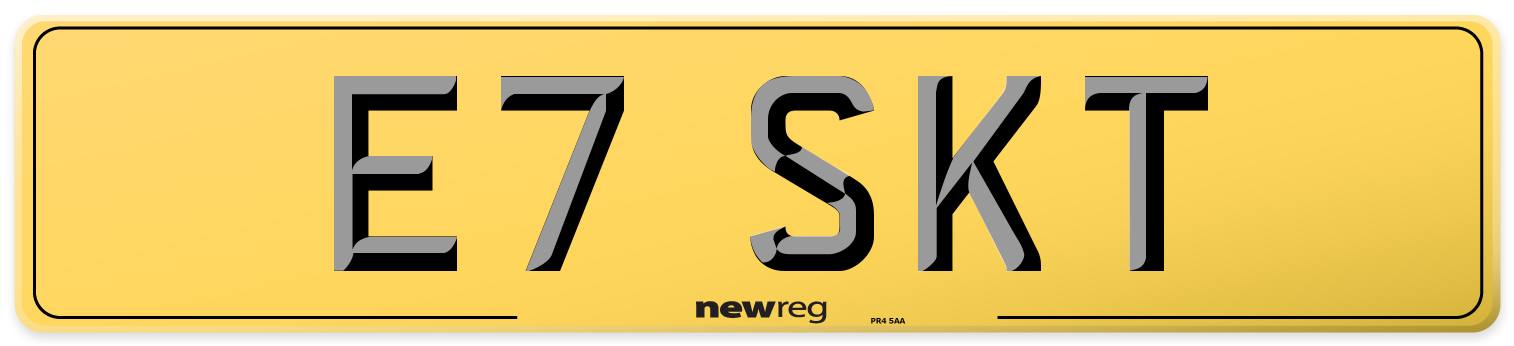 E7 SKT Rear Number Plate